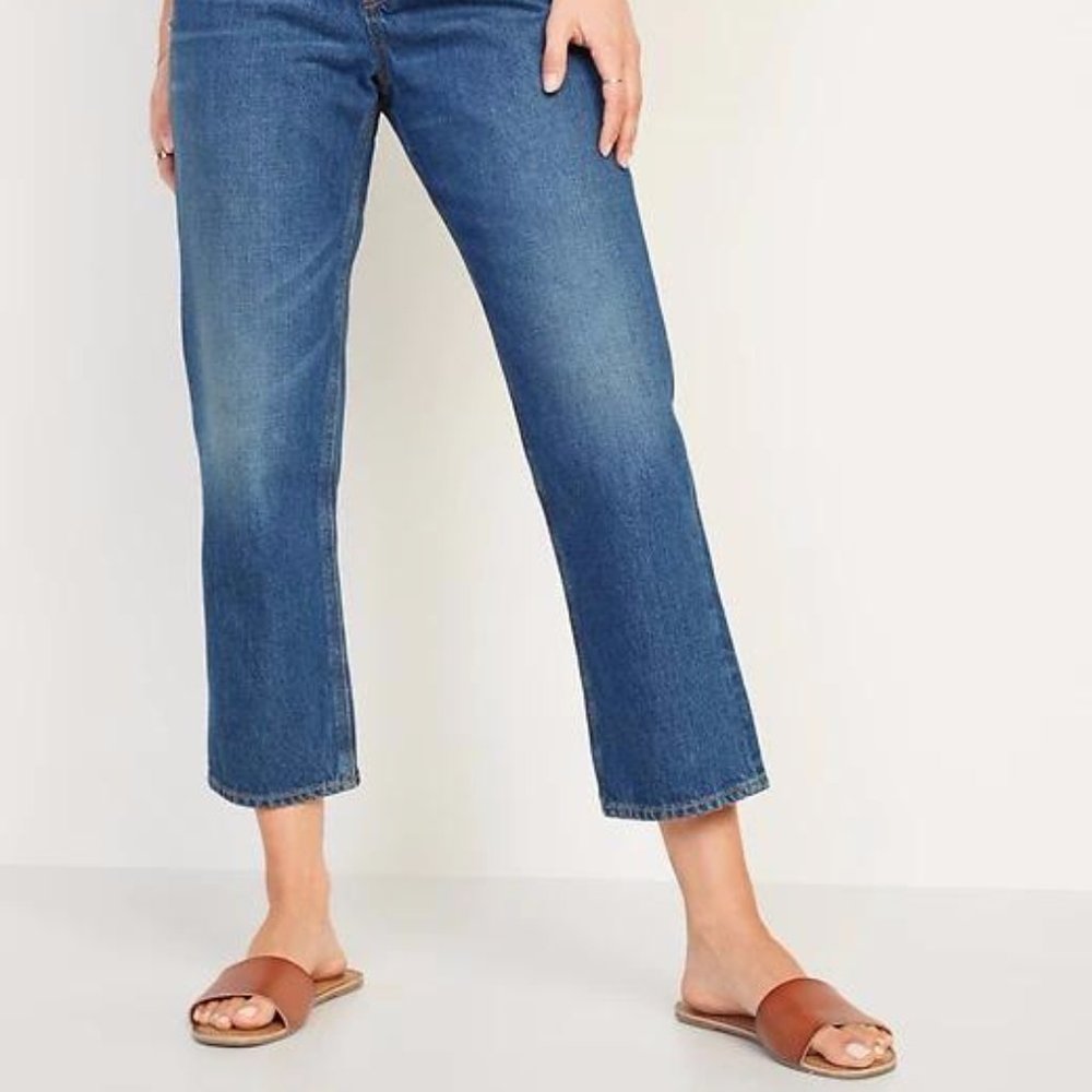Old Navy High-Waisted Slouchy Straight Cropped Jeans for Women New - Picture 6 of 7